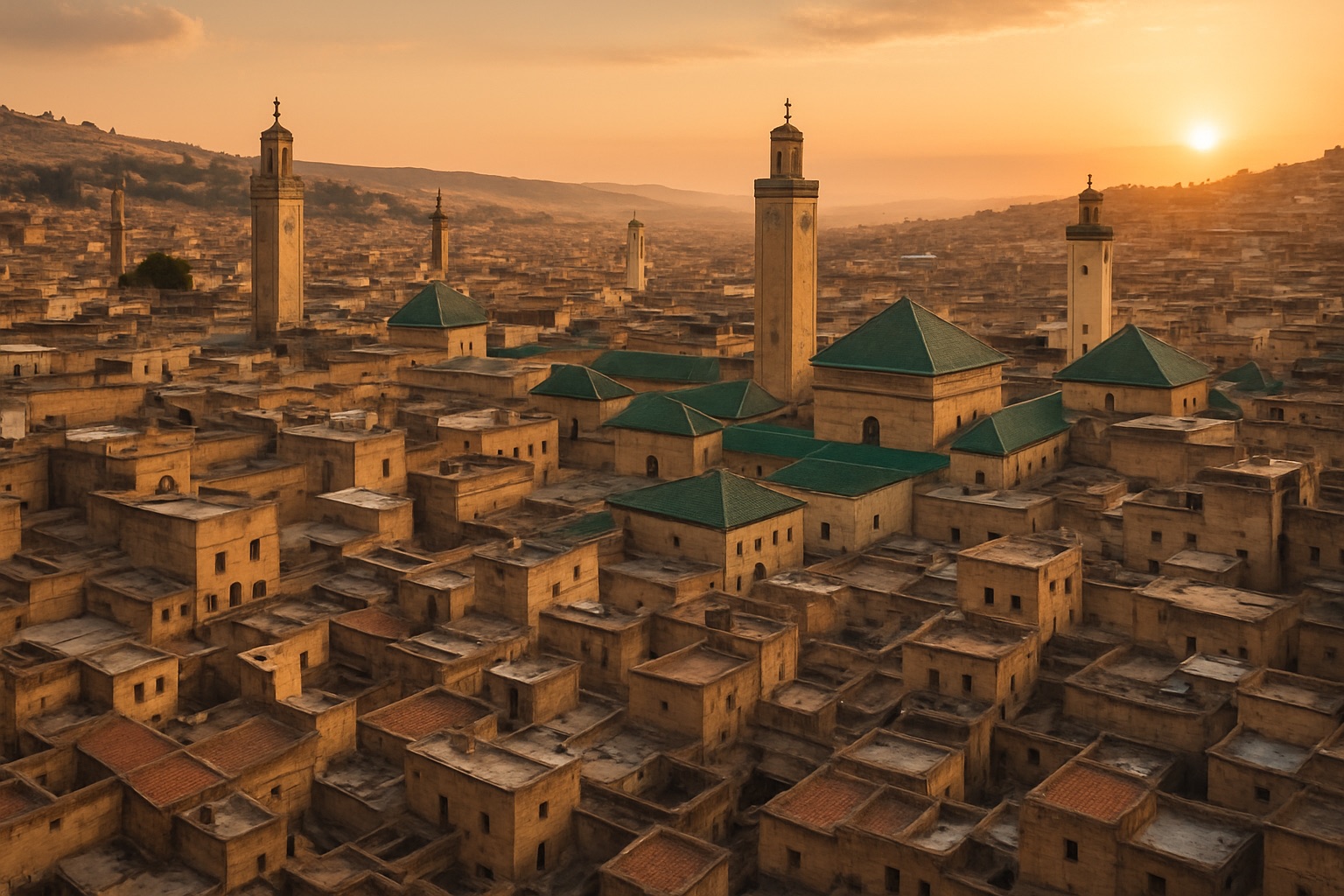 Blick über die Dächer der Medina von Fès el-Bali